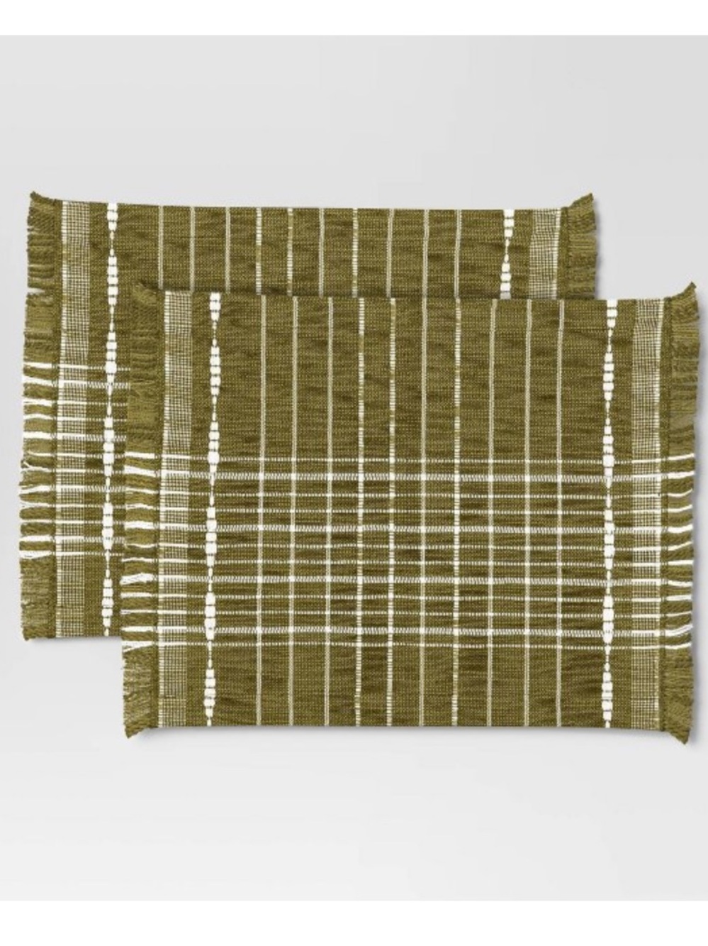 4!!!! THRESHOLD NWT Placemat Ikat Woven Olive